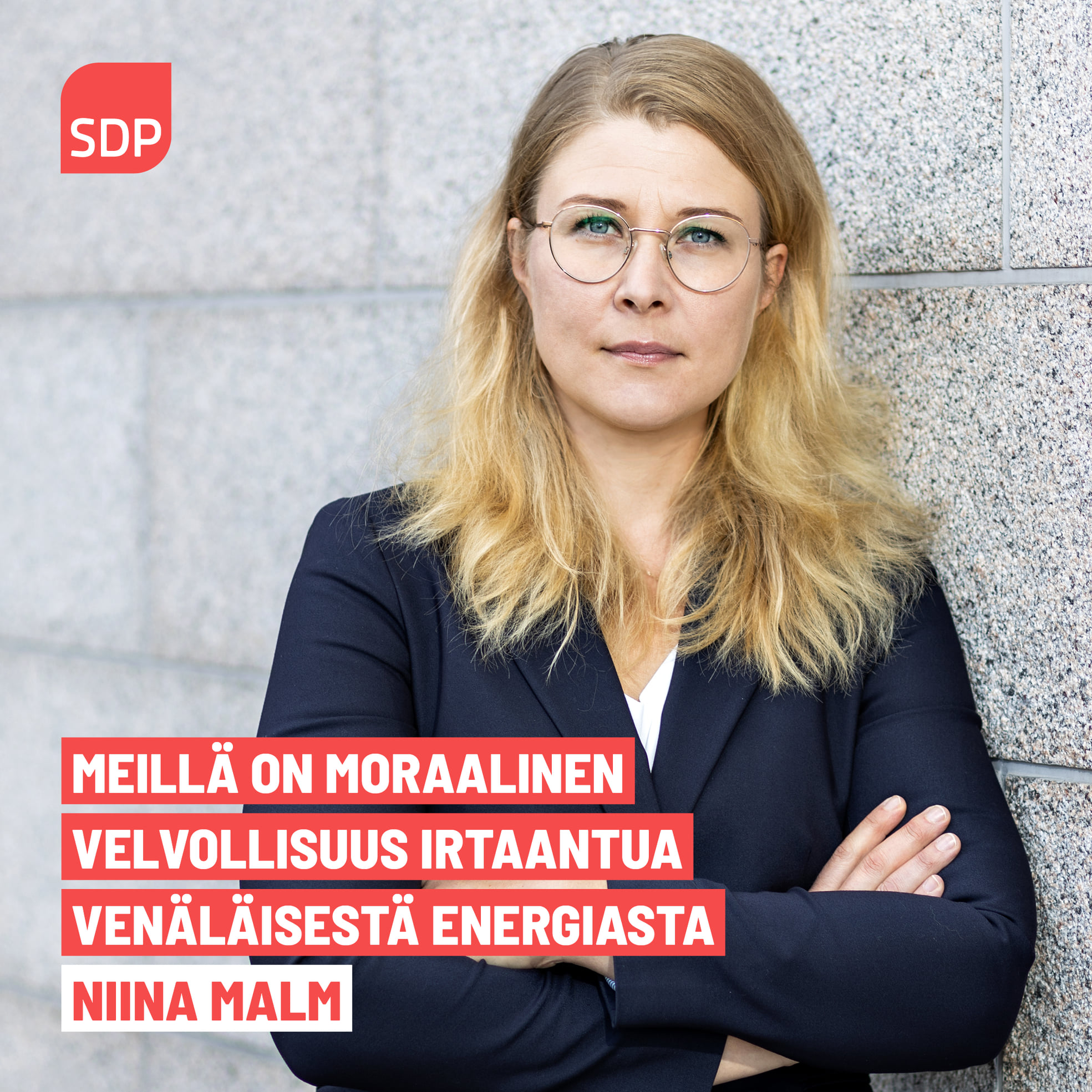 SDP:n Niina Malm: Suomi katkaisee riippuvuuden venäläisestä energiasta